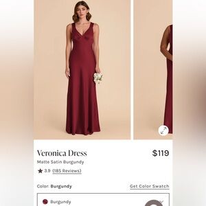 Birdy Grey Veronica Dress in Matte Satin Burgundy